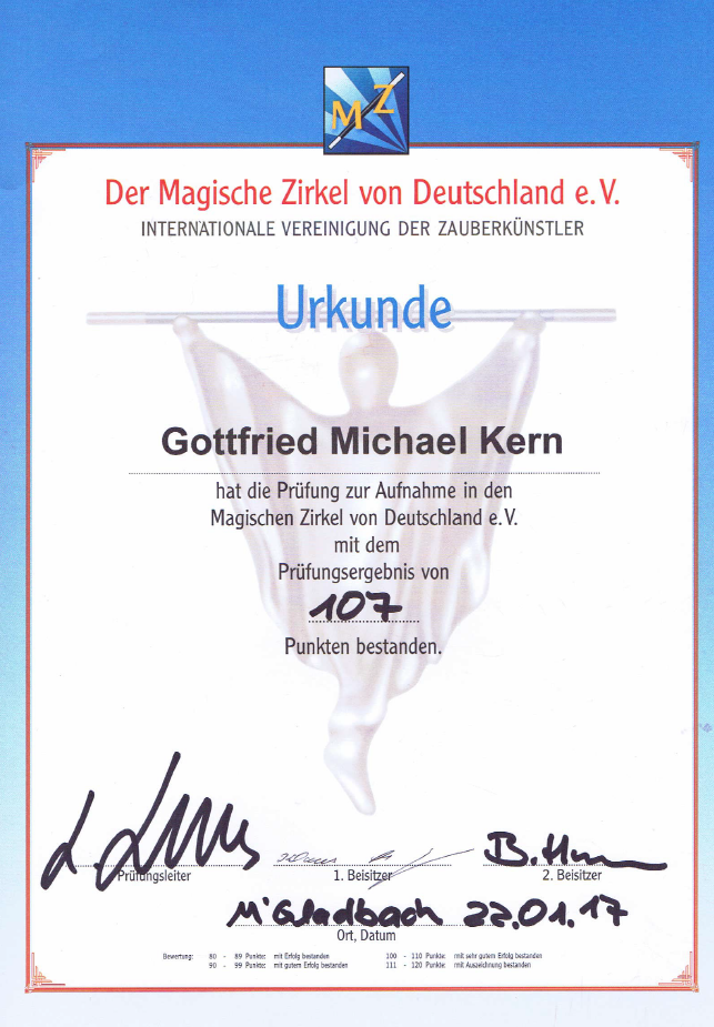 Aufnahmeprüfung in den MZvD